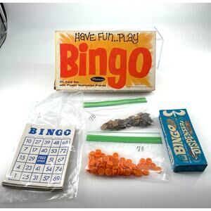 Vintage Whitman Bingo Game 20 Card Set w/ Plastic Markers & Box – 1970s